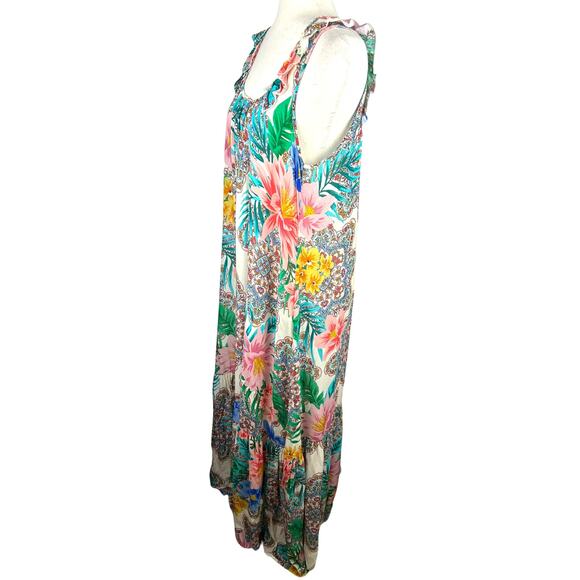 Jade by Johnny Was Sleeveless Floral Hosta Maxi Dress EUC Size M - Picture 3 of 5